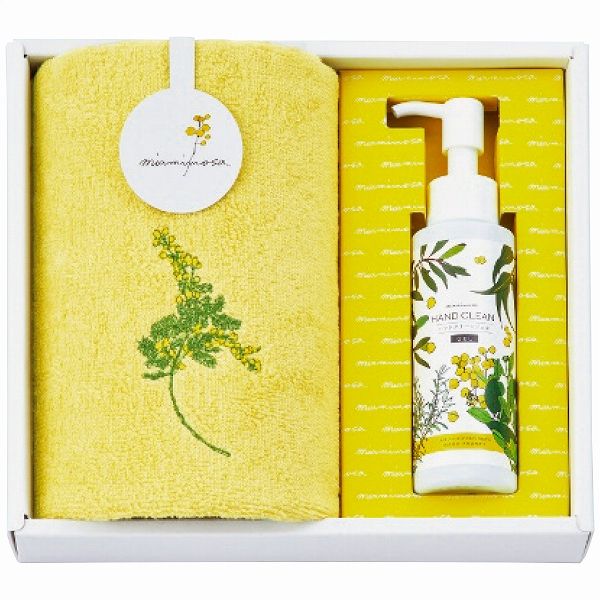 ミアミモザ ウォッシュタオル＆ハンドクリーンジェルセット クリーム MMC10300C(1077-044)