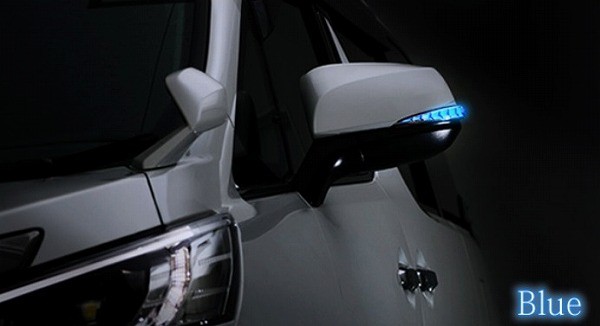 AVEST VerticalArrow ドアミラーウインカー クローム×ブルーLED 純正風スイッチ付 AV-011-B＋AV-SW-LED-FLOW  トヨタ アルファード｜au PAY マーケット