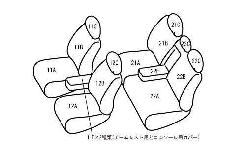 ベレッツァ ヴィンテージデニム シートカバー ホンダ フィット フィットハイブリッド GE8 GE9 GP1 GP4 ライン 選べる7カラー 選べる2生地カラー H116_9