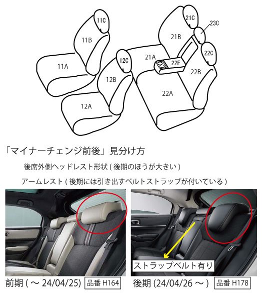 ベレッツァ プレミアム シートカバー ホンダ ヴェゼル ヴェゼルハイブリッド RV4 RV5 RV6 2024年05月〜 ナチュラルギャザー PVC 選べる9カラー H178_7