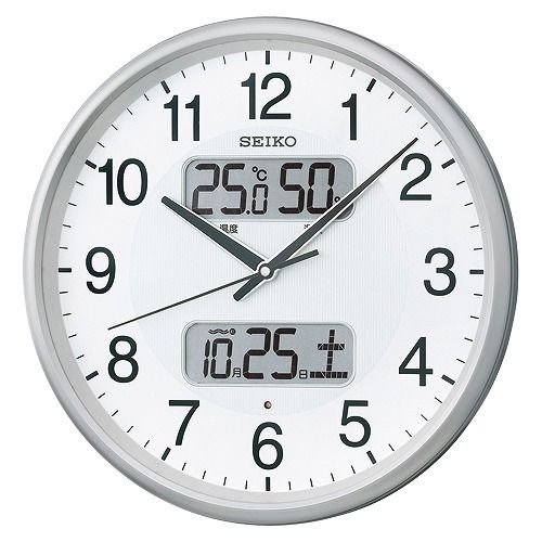 セイコークロック(Seiko Clock) 温湿度計カレンダー付電波アナログ掛時計 KX383S(23216)