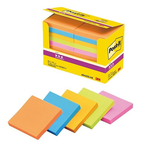 スリーエム(3M) ポストイット 強粘着ノート 多色アソート 75×75mm 入数：1パック(20パッド) 6542SS-NE(05147)