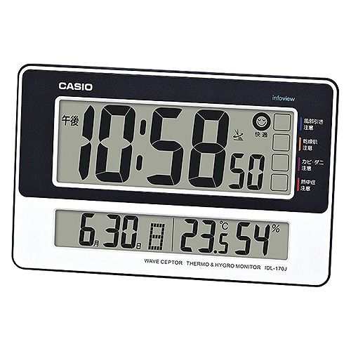 CASIO(カシオ) 電波環境掛置時計 ホワイト IDL-170J-7JF(49496)