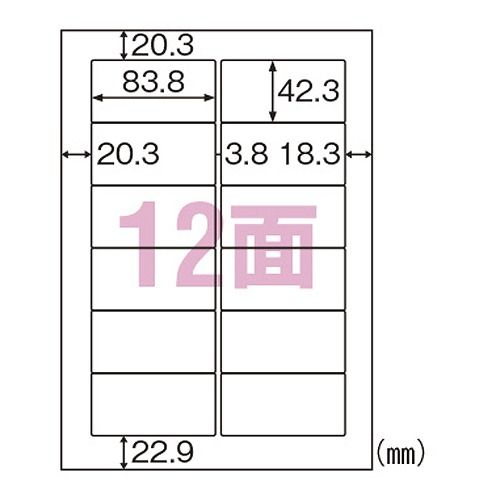 ヒサゴ きれいにはがせるエコノミーラベル A4 12面 ELH007(35864)