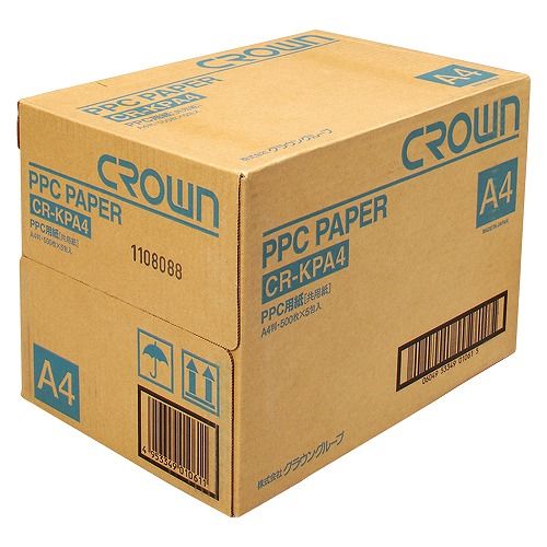 クラウン PPC用紙 A4 入数：1甲(5冊入) CR-KPA4-W(19585)の通販は 6,740円