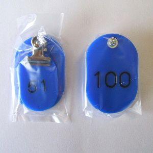 クラウン 親子札 番号入 青 51〜100番 入数：1箱(50組) CR-OY100-BL(06893)の通販はその他文房具・事務用品