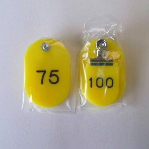クラウン 親子札 番号入 黄 51〜100番 入数：1箱(50組) CR-OY100-Y(06895)の通販は