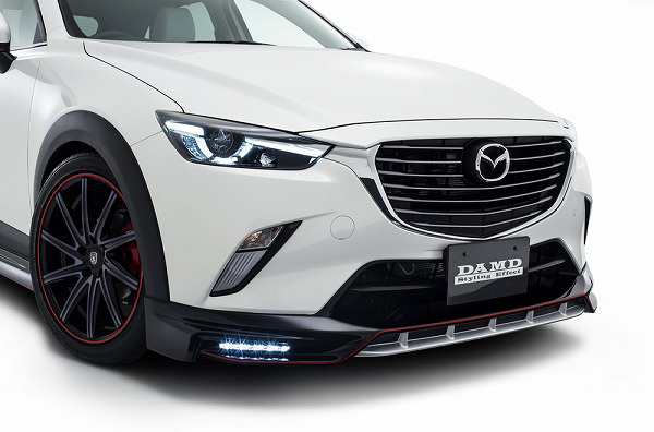 ダムド/DAMD フロントスポイラー マツダ CX-3 DK5FW/DK5AW 2015年02月〜 ピアノブラック×マットシルバー塗装済