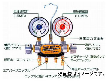 デンゲン/dengen クーラ・マックスシリーズ 2バルブ方式 マニホールドゲージ CP-MG241 デンゲン⁄dengen クーラ・マックスシリーズ ガスチャージセット 2