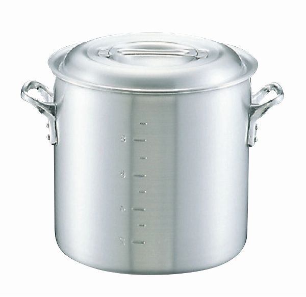 中尾アルミ製作所　キングデンジ　フタ付き　ステンレス　寸胴鍋（目盛付）36cm 中尾アルミ製作所 キングデンジ フタ付き ステンレス 寸胴鍋（目盛付