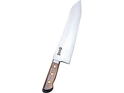 正本 紫丹柄ツバ付 最高級炭素鋼 洋出刃 24cm (031037-001)