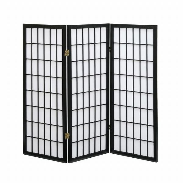 障子 ブラック 3連スクリーン (056374-001)