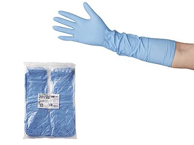 ニトリーノロング手袋500 ブルー S 粉無 100ミクロン 入数：1箱(50枚入) (022275-001)