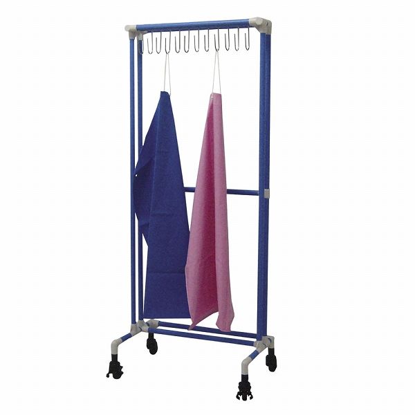 抗菌イレクター エプロン掛け ブルー 26人用 キャスター付 (002426-017)