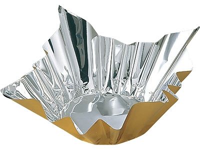 アルミ箔鍋 金色 18cm角 入数：1セット(200枚) (026399-002)
