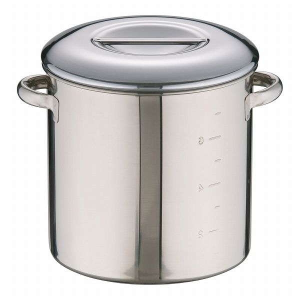 エコクリーン 18-8内蓋式キッチンポット 22cm 目盛付/手付 AEK1108