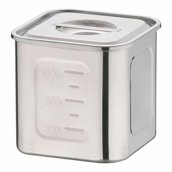 三宝産業 YUKIWA エコクリーン 18-8 深型角キッチンポット 12cm AEK1304