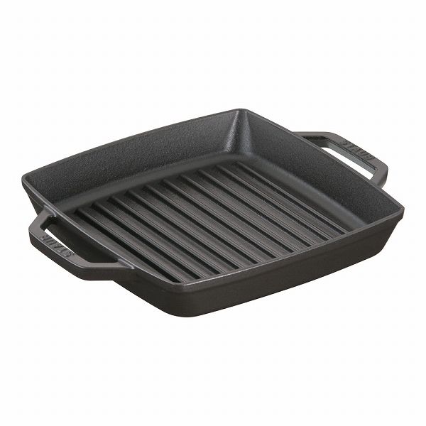 ストウブ(Staub) ピュアグリル ブラック 23cm スクエア 鋳鉄 40511-728(AGLA801)