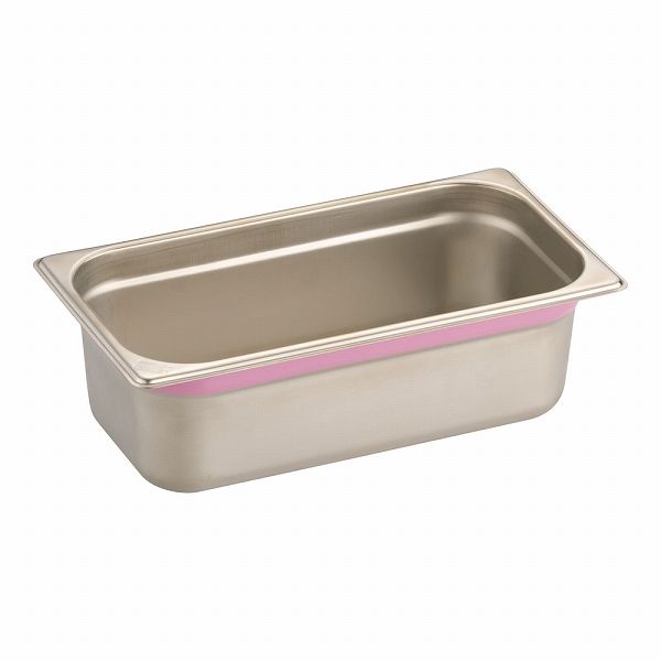 DO-EN 18-8カラーラインガストロノームパン ピンク 1/3×100mm AGS2541