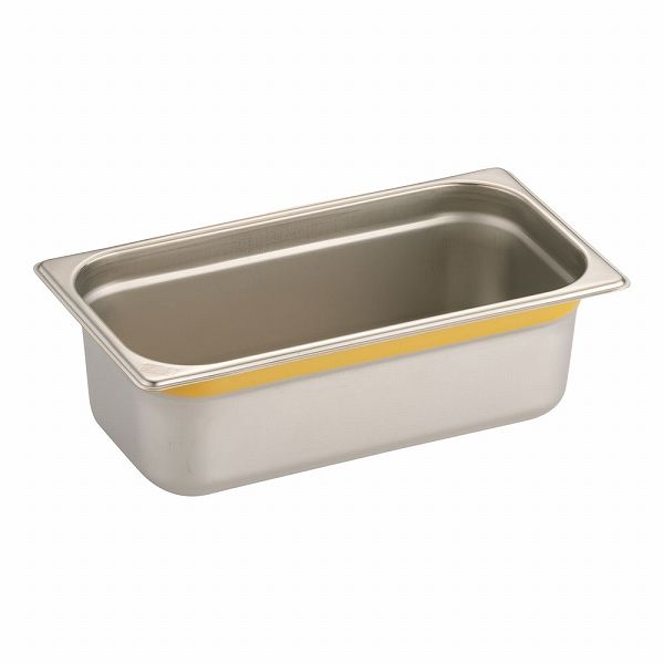 DO-EN 18-8カラーラインガストロノームパン イエロー 1/3×100mm AGS2543