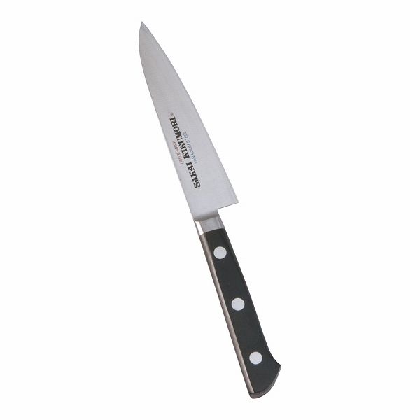 河村刃物 SKKバナジウム鋼 ペティナイフ 12cm 両刃 口金付 AKK6101