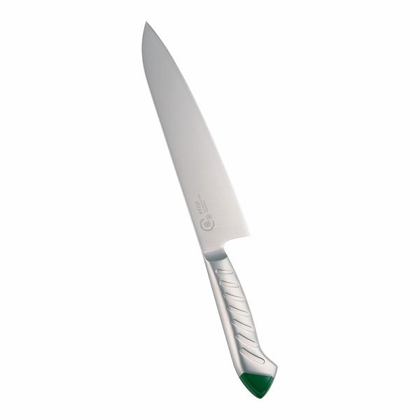 下村工業 龍治 ステンカラー 牛刀 グリーン 21cm RYS-14G(ALY8811)