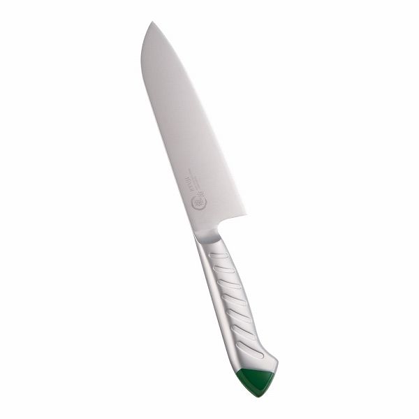 下村工業 龍治 ステンカラー 三徳 グリーン 17cm RYS-11G(ALY9304)