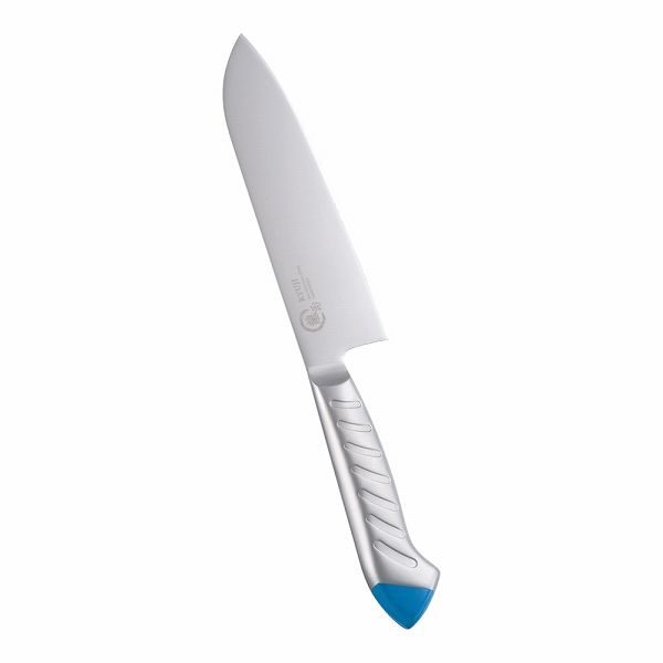 下村工業 龍治 ステンカラー 三徳 ブルー 17cm RYS-11BL(ALY9305)