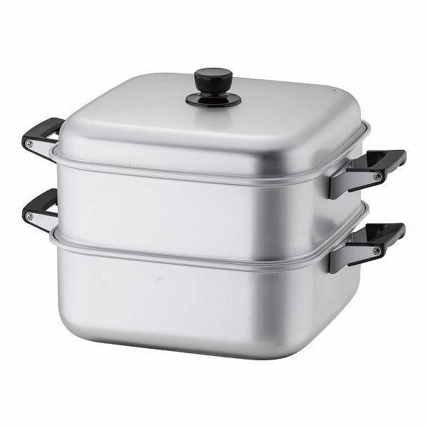 アカオ(AKAO) アルマイト角型蒸器 33cm 一重 AMS71331