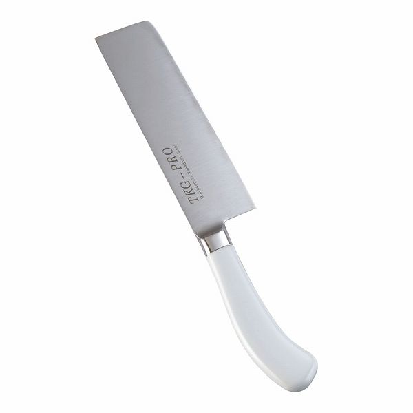TKG PRO(プロ) 抗菌カラー包丁 菜切包丁 ホワイト 18cm 両刃 ATK457