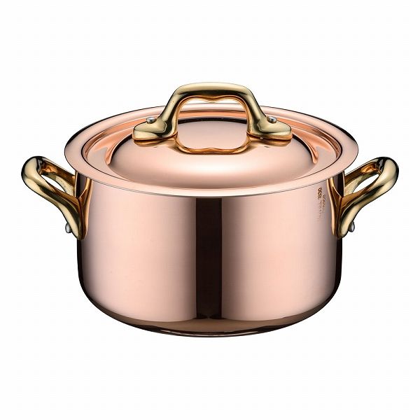 Mauviel カパーイノックス 半寸胴鍋 12cm 蓋付 6522.12(AZV611)