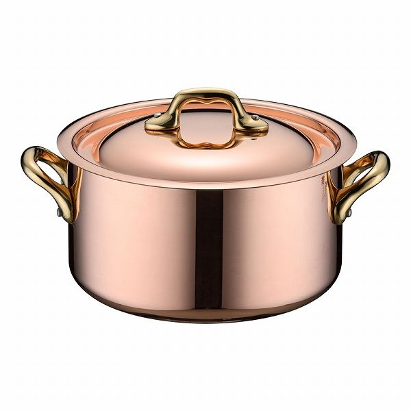 Mauviel カパーイノックス 半寸胴鍋 16cm 蓋付 6522.16(AZV612)
