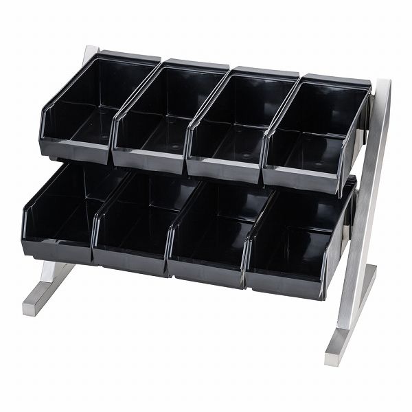 18-8 コンパクトオーガナイザー ブラック 2段4列 入数：1セット(8個入) EOC162