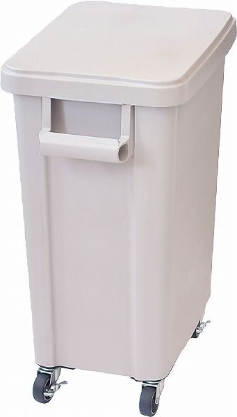 リス 厨房用キャスターペール 45Lグレー 1台 リス(RISU) 厨房用キャスターペール グレー 45L 蓋・排水栓付 45型