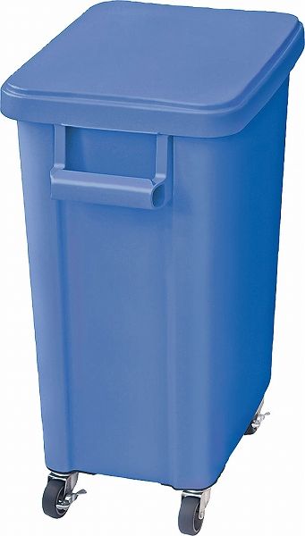 リス(RISU) 厨房用キャスターペール ブルー 45L 蓋・排水栓付 45型(KDS8502)