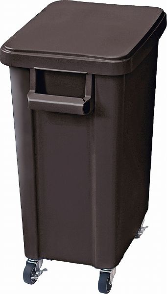 リス(RISU) 厨房用キャスターペール ダークグレー 45L 蓋・排水栓付 45型(KDS8503)