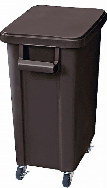 リス(RISU) 厨房用キャスターペール ダークグレー 70L 蓋・排水栓付 70型(KDS8507)