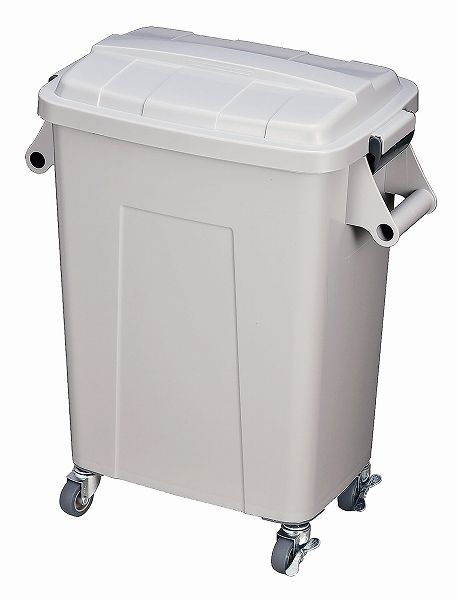 トンボ 厨房ペール グレー 45型 キャスター付 KPC8002