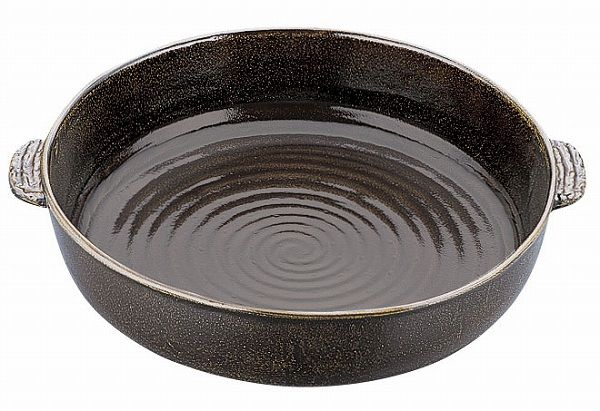 アルミ電磁用手付ドラ鉢 黒アメ釉 尺2 NDL0501