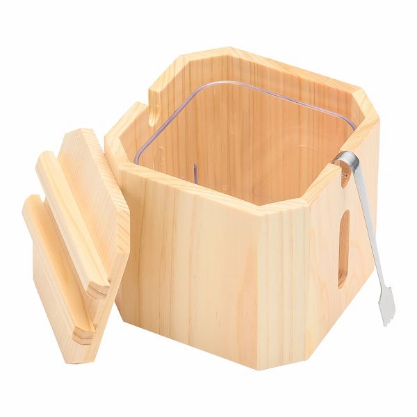 テスク(Tisc) 白木 木製がり入れ 小 中子・トング付 W-709(PGL63)