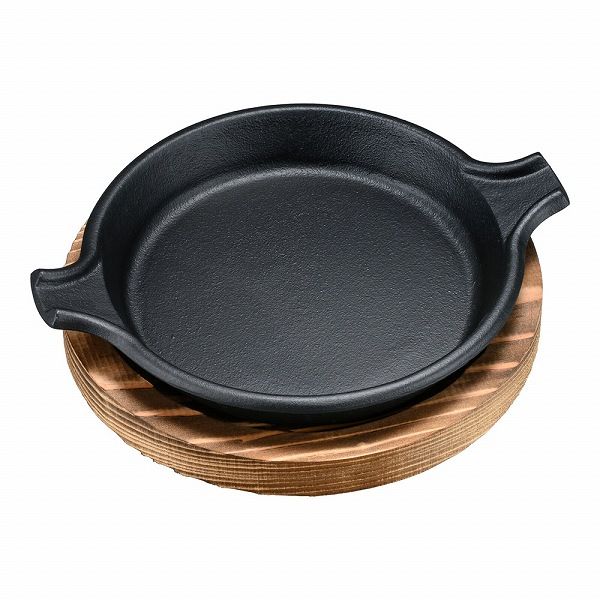 東伸販売 コキールプレート 18cm 鉄 木台付 M-22(PKK47)