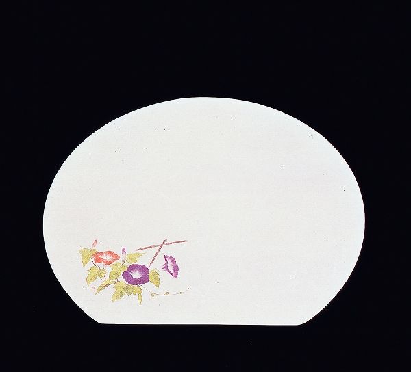 ヤマコー(Yamaco) 尺3半月枯淡懐石まっと 朝顔 370×335mm 入数：1セット(100枚入) QKI51