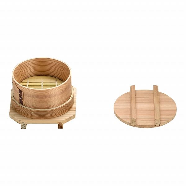 和ッパセイロセット 13cm 杉製 蓋・すだれ・台付 QSI4602