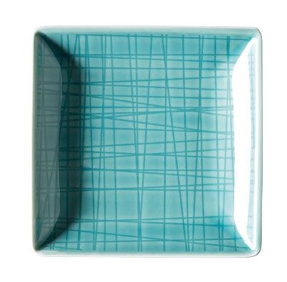 Rosenthal メッシュ・アースカラー スクエアプレート アクア 10cm 405152-15288(RLCP301)