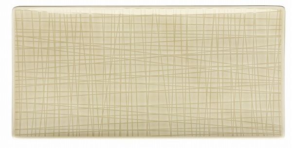 Rosenthal メッシュ・アースカラー レクタングルプレート クリーム 26cm フラット 405153-12383(RLCP801)