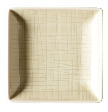 Rosenthal メッシュ・アースカラー スクエアプレート クリーム 10cm 405153-15288(RLCQ201)