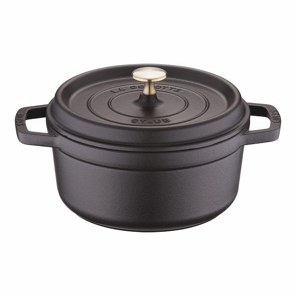 ストウブ(Staub) ピコ・ココット 黒 22cm ラウンド 鋳鉄 40509-305