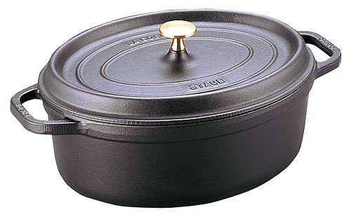 ストウブ(Staub) ピコ・ココット 黒 15cm オーバル 鋳鉄 40509-478(RST3502)