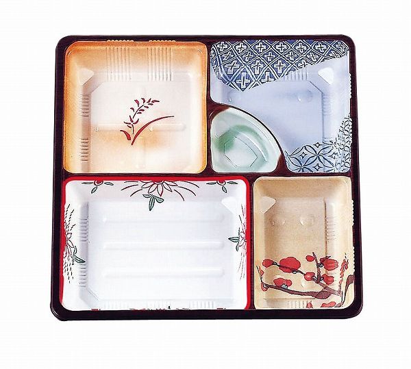 夢彩ごぜんボックス 柄付 中仕切I ポリスチレン 入数：1セット(50枚入) TSR-BOX 80-80(RTKC101)