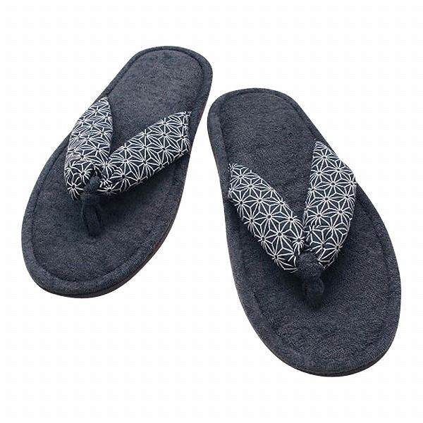 トータス(Totas) HANAO スリッパ 麻の葉柄青 28.5cm 入数：1セット(10足入) SSL1602